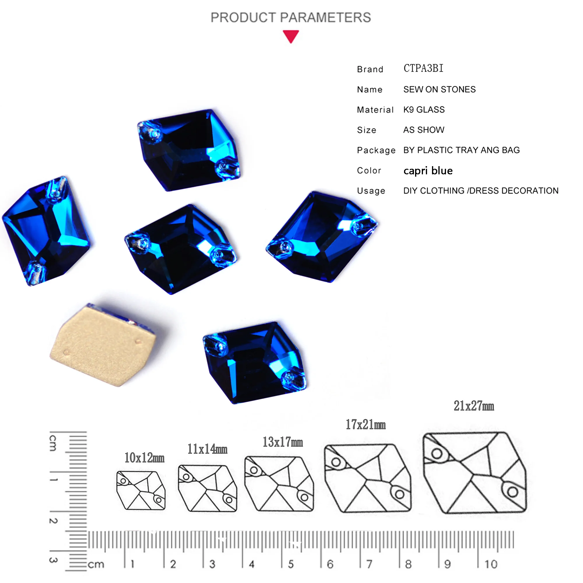 3265 Cosmic STrass Capri Blue Glass Rhinestones Sew On Crystal Garment Accessories Sewing Jewlery Diamond Craft