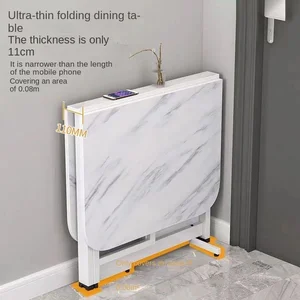 Joylove Folding Dining Table, Home Imitation Rock Board, Ultra-Fina Combinação Multi-Funcional, Mesa Multi-pessoa 10 principais vendas mini mesa de cha - №2
