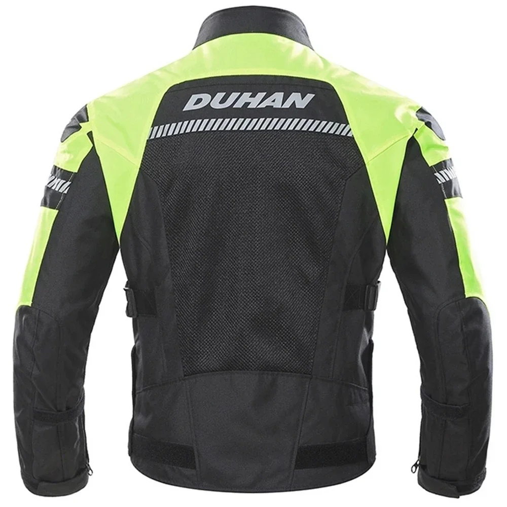 DUHAN Men Breathable Motorcycle Jacket Summer Mesh Motocross Cycling Clothing Reflective Motorbike Riding Protective Jacket