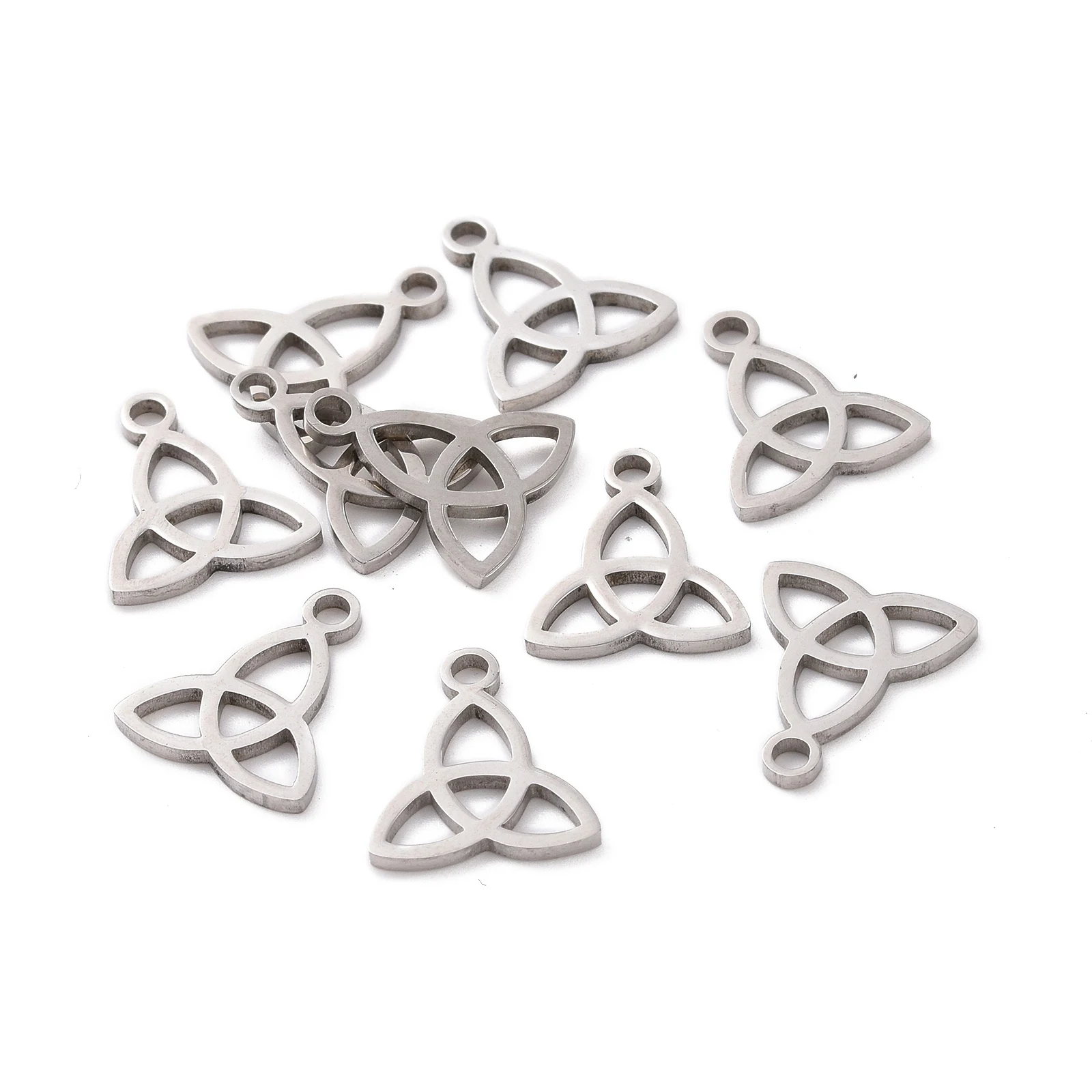 10Pcs Tarnish Resistant 304 Stainless Steel Charms Trinity Knot/Triquetra Pendant For Earrings Making DIY Girl Metal Charm