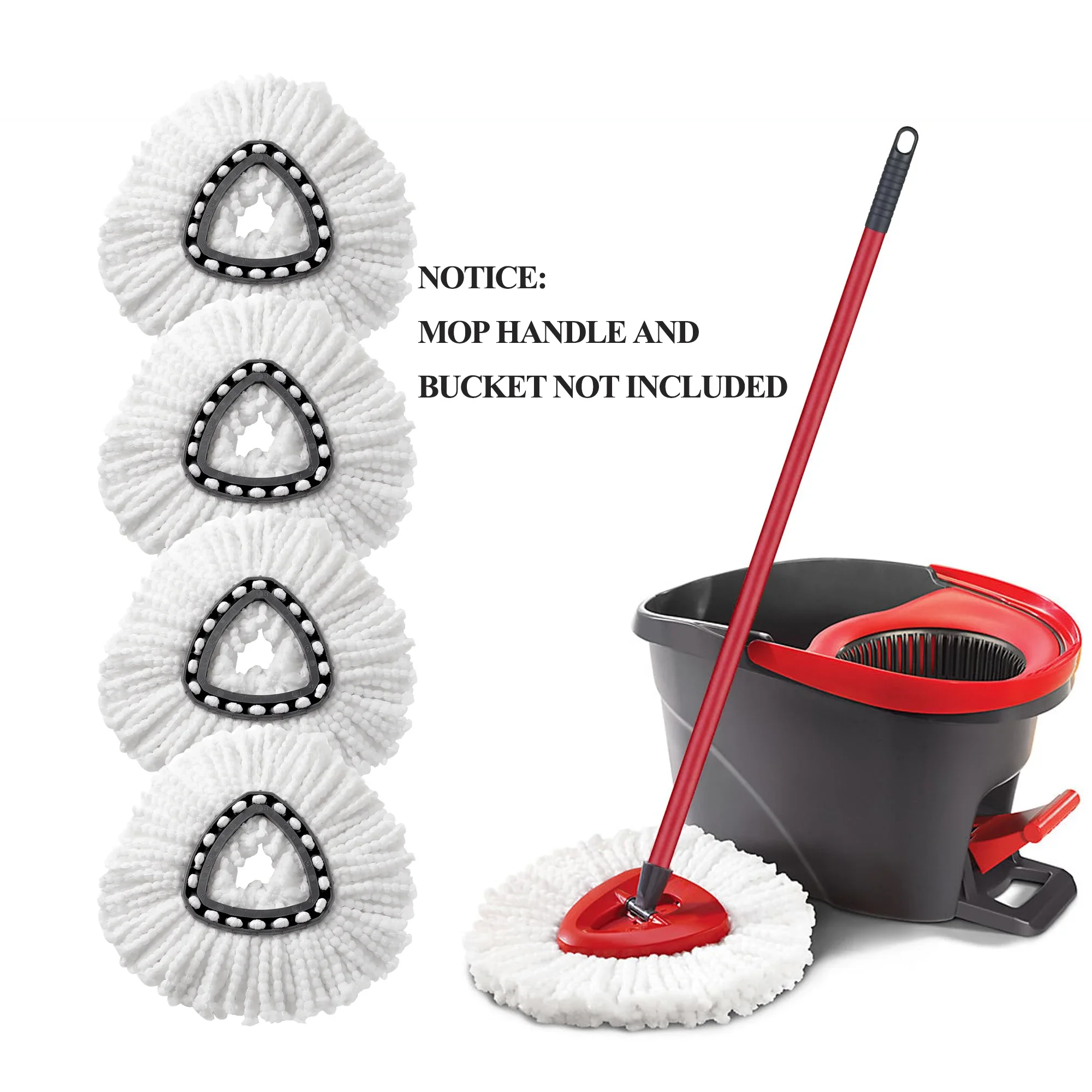 Mop Head Cloth Replacement Microfiber Mop Refills Spin Mop Cloth Replacement Head for Vileda/O-cedar Replacement Mop Heads