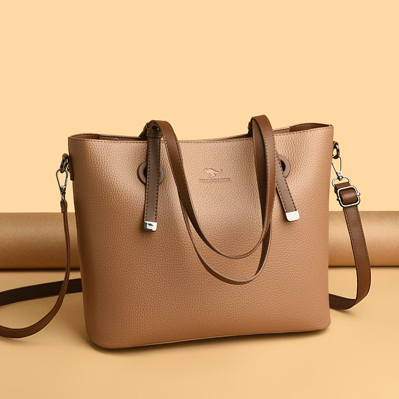 

Новые высококачественные кожаные сумки через плечо для женщин, женская роскошная дизайнерская сумка-тоут, женская большая вместительная сумка для покупок, дорожная сумка