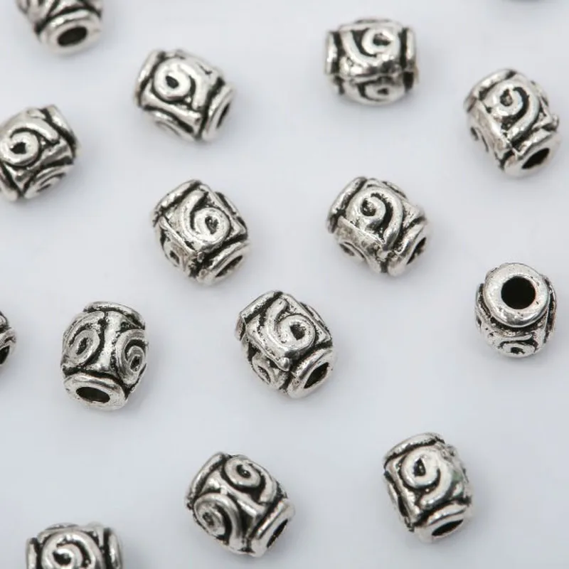 100pcs/lot Tibetan Silver Plated Loose Spacer Beads Metal beads Charms For Jewelry Making DIY Jewelry Finding Bracelets Necklace