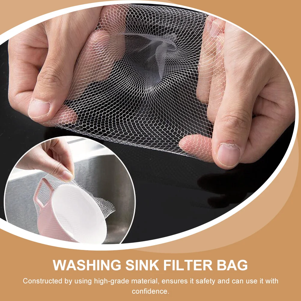 

300Pcs Sink Strainer Mesh Bags Disposable Elastic Kitchen Sink Filter Net Mesh Rubbish Filter Drainage Filters Nets