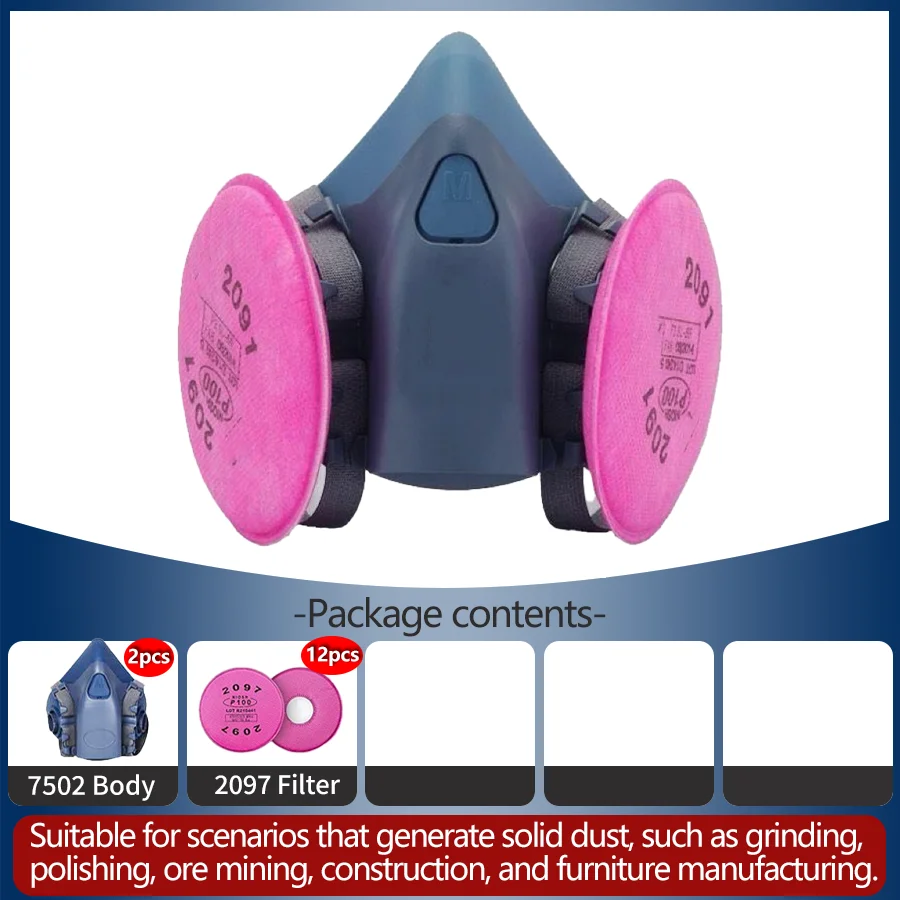 

Модель Comfort & Fit: 7502 Пылезащитная полумаска, силиконовая посадка, многоразовая с хлопковым фильтром, промышленная пылезащита