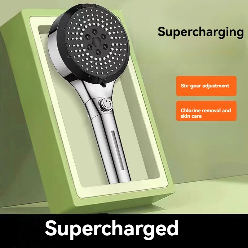 

Ручная насадка для душа, 6-режимный ручной распылитель высокого давления, ручная насадка для душа с высоким расходом для низкого давления воды