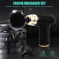 1 Set Household Fascia Electrical Muscle 6-Speed Adjustable Mini Percussion Massager 4 Massage Heads Portable Body Massager For