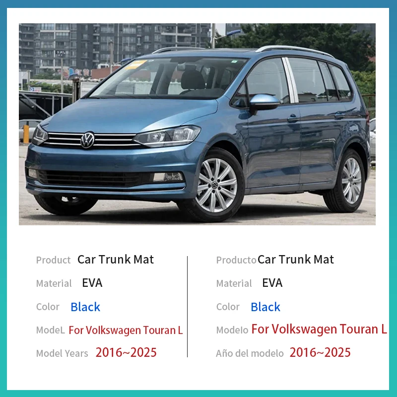 For Volkswagen Touran L 5T 2016~2025 2021 2022 2023 Accessorie Car EVA Trunk Mat Floor Tray Liner Cargo Boot Carpe Waterproof - view 2