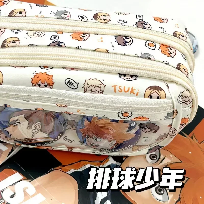 Anime Haikyuu!! Pain Pouch Kawaii Pencil Case Cartoon Stationery Holder Bag Children Pen Case Students School Supplies Gift view 6