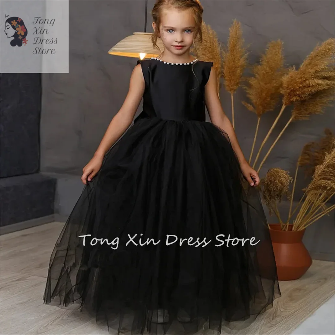 

Flower Girl Dresses for Wedding Big Bow Appliques Little Pageant Gowns Girls White Tulle First Communion customize Gowns