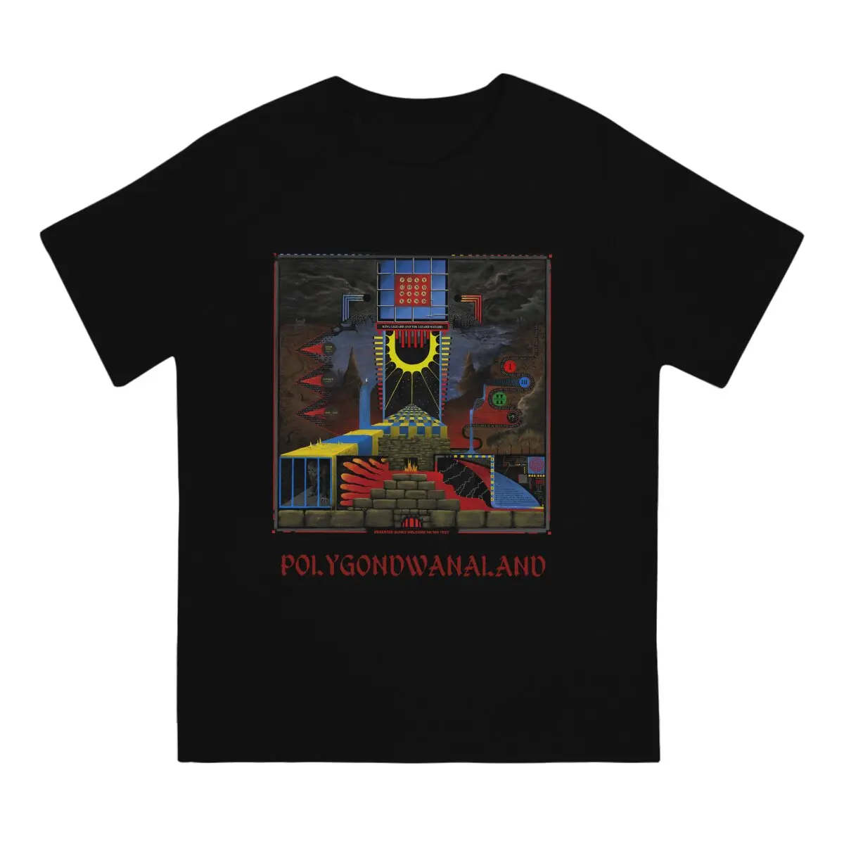 Leisure Wizard polygondwanaland T-Shirt Men Round Collar T Shirt King Gizzard&The Lizard Wizard Rock Band Short Sleeve Tees