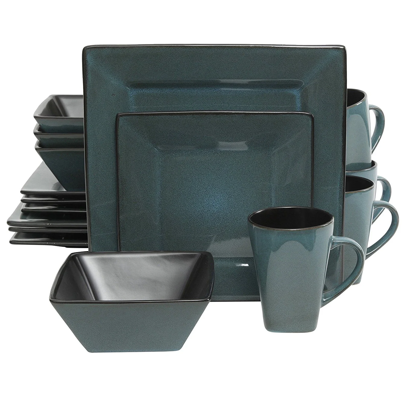 

Kiesling dinnerware set in blue color with 16 pieces for daily dining and entertaining