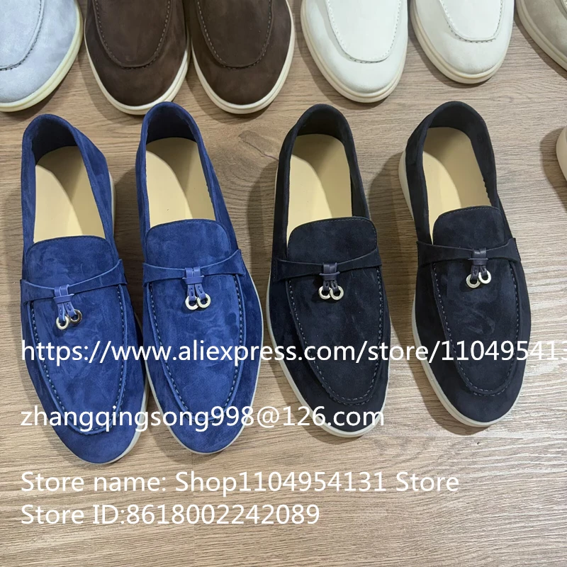 men  All genuine leather  Walking men's tassel loafers shoes summer  Sheepskin Suede Colorful Loafers Casual