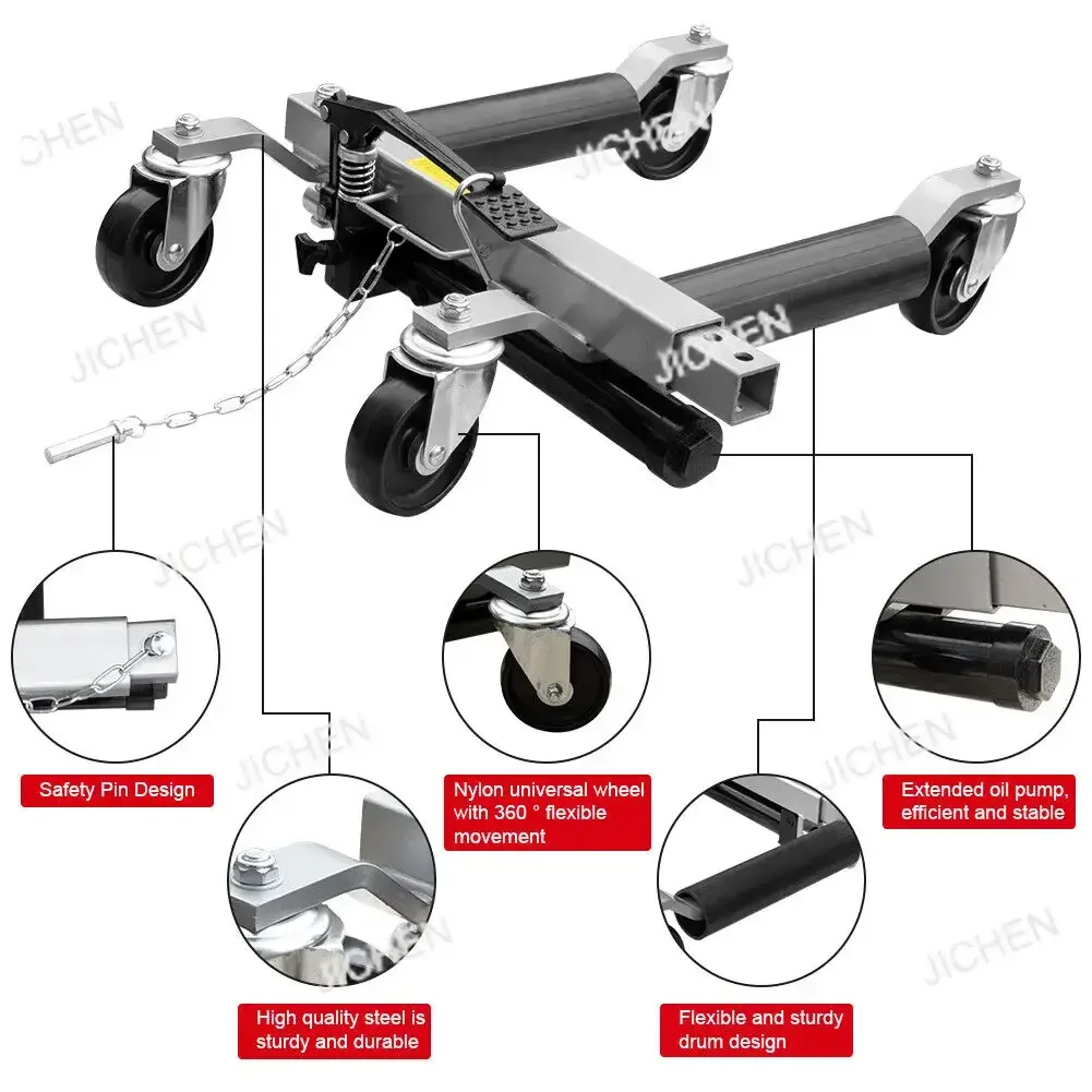 CE 4T بالجملة عجلة السيارة الهيدروليكية دوللي الذهاب مجموعة الرافعات مركبة 1500LB السيارات سحب نقل موقف عجلة دوللي سيارة المحرك أداة تتحرك #2