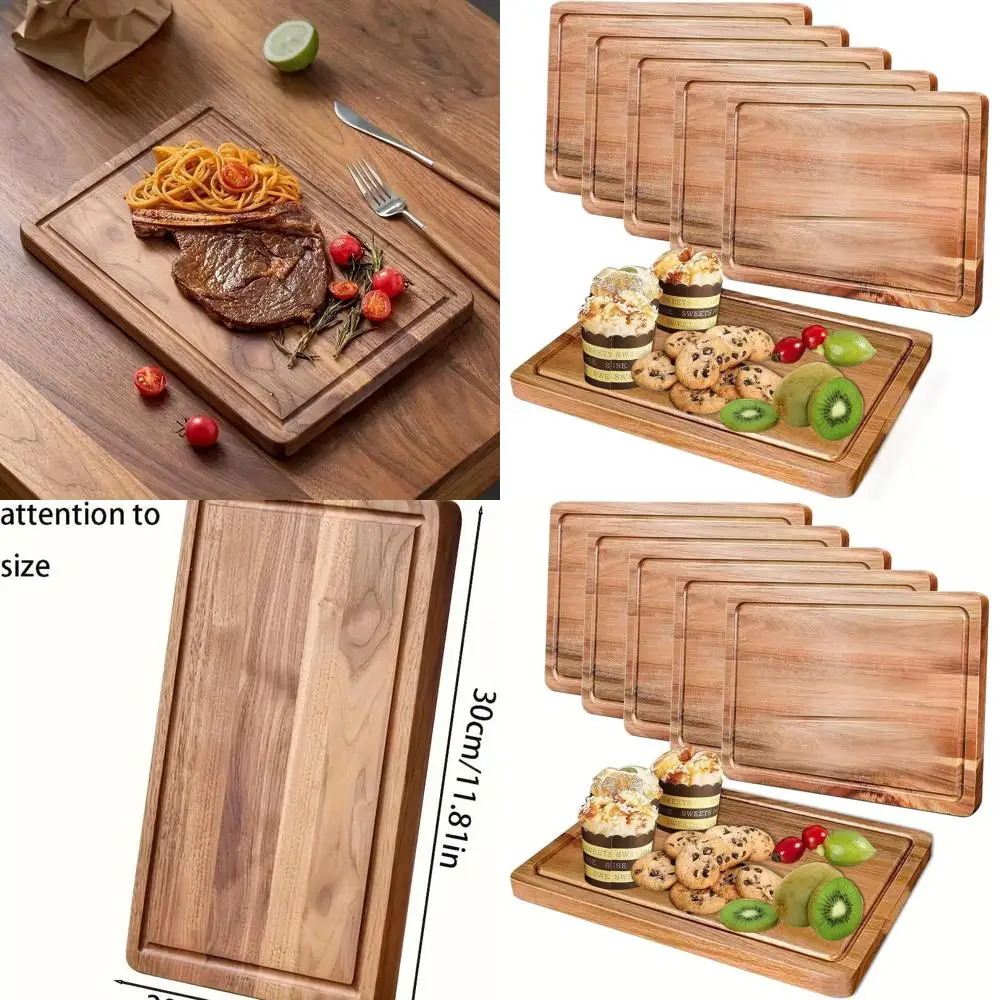 

Кухонная деревянная разделочная доска, толщина 0,6, 7,9x11,8, боковые ручки, пазлы для сока, для мясника и сыра