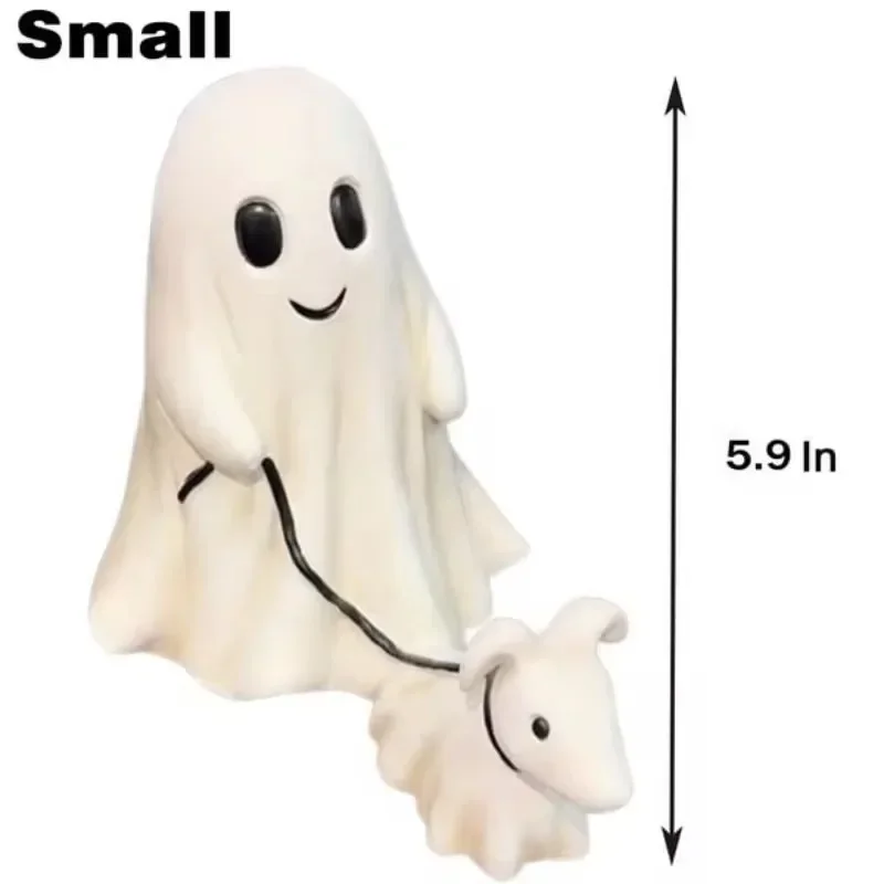 2024 Ghost Walking Dog Statue Creative Cute Ghost Dog Walking Resin gingillo Halloween Personality Ghost Dog Desk Statue