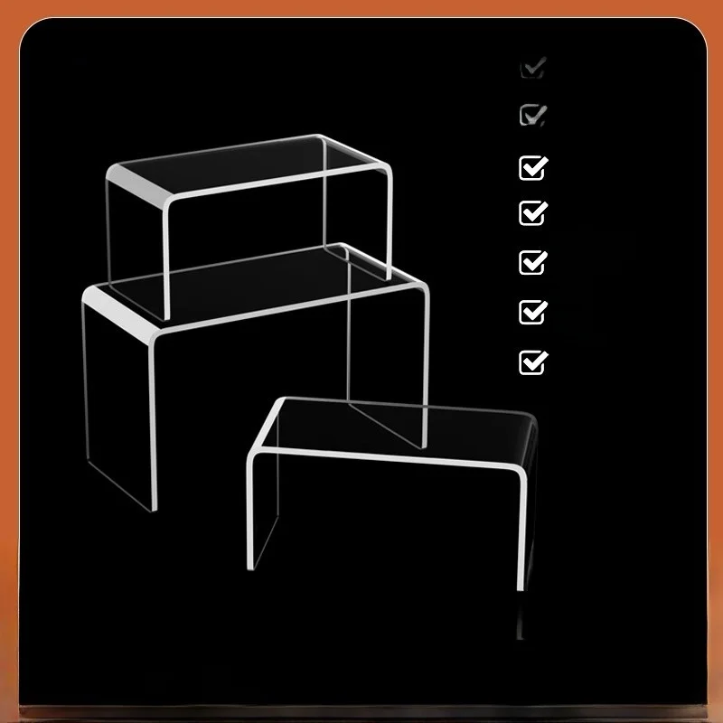 Acrylic Desktop Display Stand Toy Organizer Bathroom Shelf U-Shaped Transparent Multi-Layer Storage Rack Home Organization