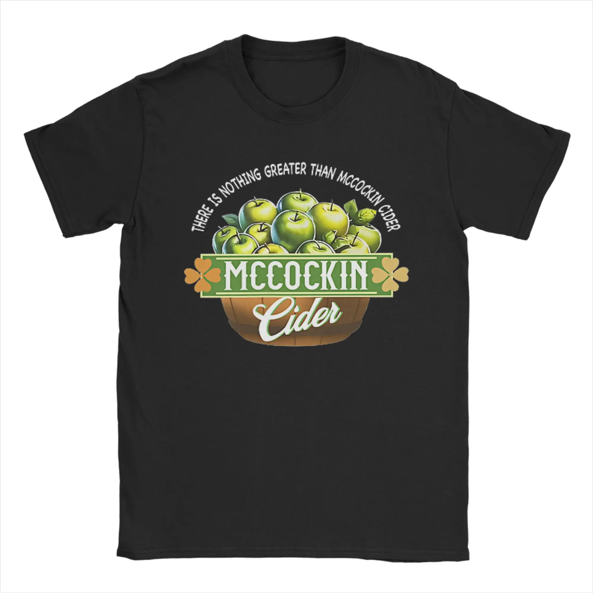 Mccockin Cider St Patrick's Day T Shirts Men's 100% Cotton Fashion T-Shirts Round Collar Saint Tee Short Sleeve Clothes Big Size