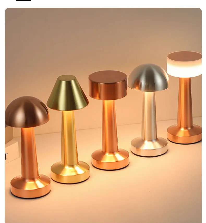 YYHCModern Luxury Table Lamp Eye Protection Reading Desk Lamp Mushroom Bedside LED Table Lamp