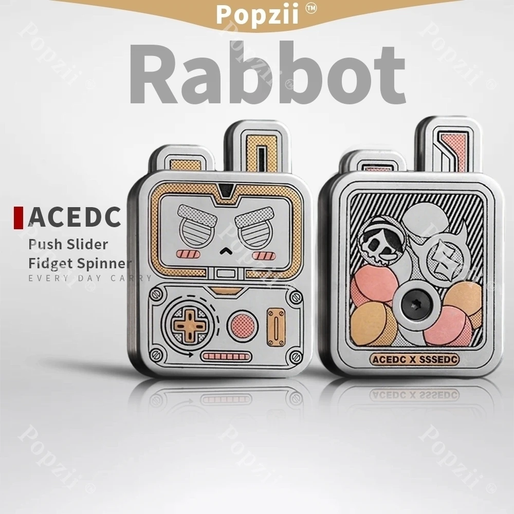 ACEdc EDC & SSS EDC チタン合金彫刻ラボットキュートプッシュスライダーフィジェットスピナー指遊びおもちゃ不安解消おもちゃ