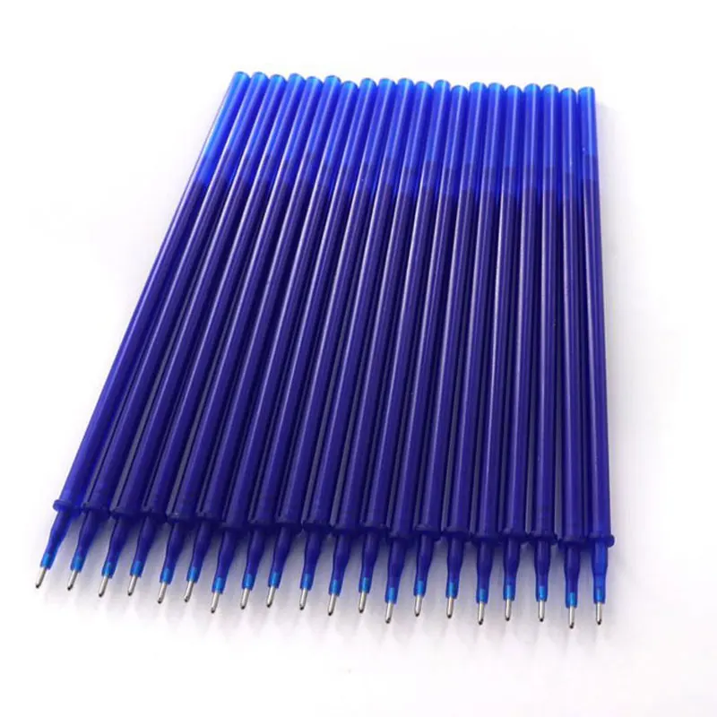 20/100Pcs Erasable Gel Pen Refill Rod set Erasable Pen Washable Handle 0.5mm Blue Black Ink Office School Stationery Writing