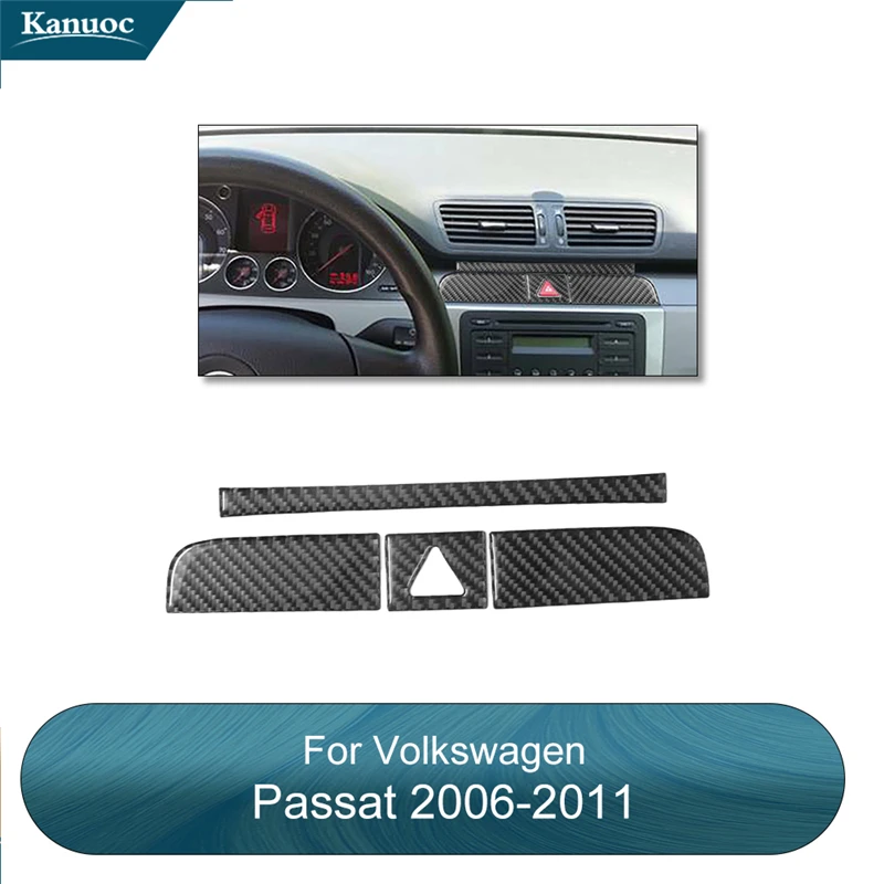 

Car Interior Decorative Accessories Carbon Fiber Hazard Light Double Flash Frame Stickers For Volkswagen VW Passat 2006-2011