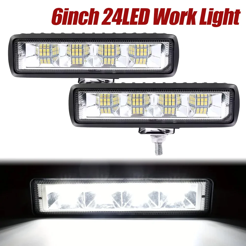 

24 LED Car LED Work Light Bar Spot Flood Combo Beam Headlights for Off-road SUV ATV Tractor Boat Trucks Excavator 6000K Work Bar