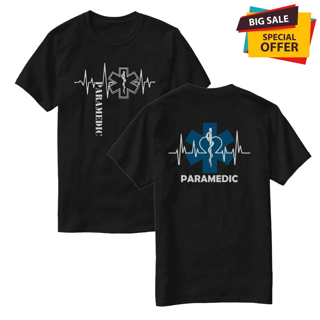 

Футболка Star of Life Heartbeat для медицинского фельдшера, новая повседневная мужская футболка из 00% хлопка с круглым вырезом и короткими рукавами, размер S-3XL