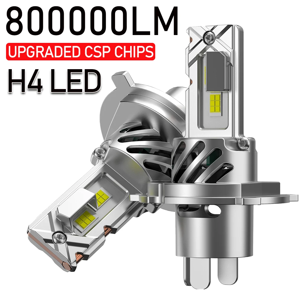 

Ампула светодиодная лампа H4 9003 HB2 для фар 800000LM 6000K дальнего ближнего света автомобильная мотоциклетная лампа турбовентилятор беспроводной Plug and Play Light