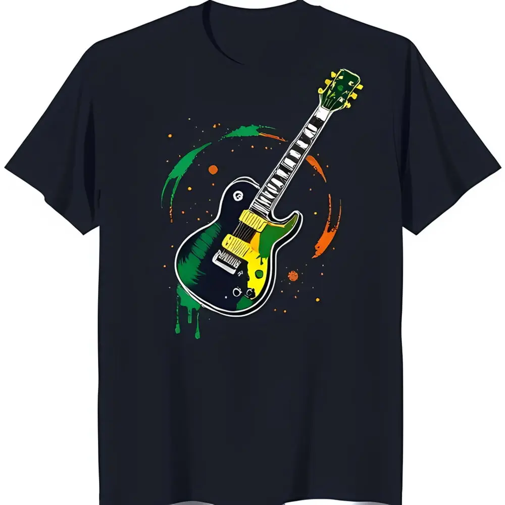 

Stylized Black T-Shirt with Colorful Design Unique Art Tee