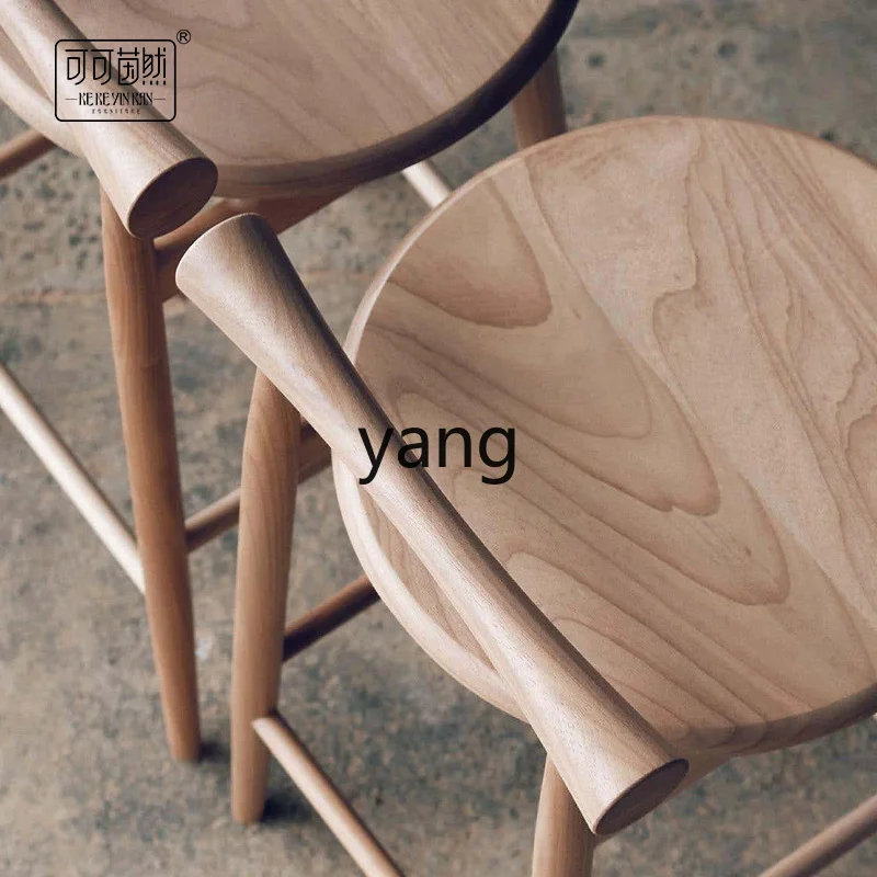 Yjq Modern Minimalist Solid Wood Chair Hotel Creative Personal Household High Chair Customization