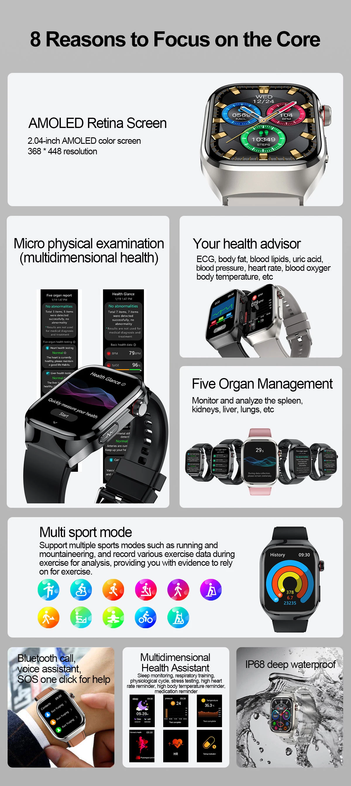 Neue Präzise Herzfrequenzmessung Smartwatch für Männer EKG Blutdruck Lipide Harnsäure Bluetooth-Anruf Gesundheits-Smartwatch Armband – Detail 2
