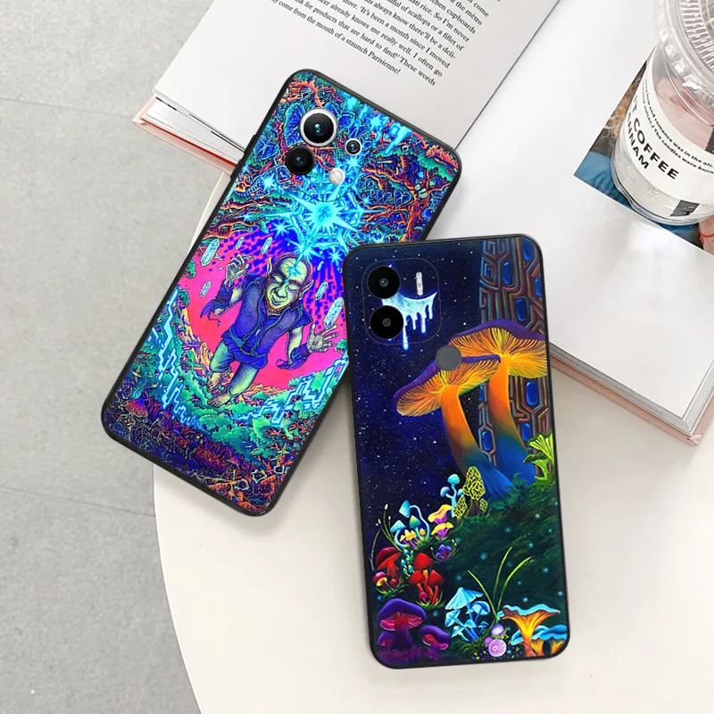 Soft Case for Redmi K60 E 12C 12 K50 K40 Gaming 9 9A 9C 10 10A A2 A1 Mi CC9 C51 Abstact Trippy Psychedelic Art Phone Cases Cover