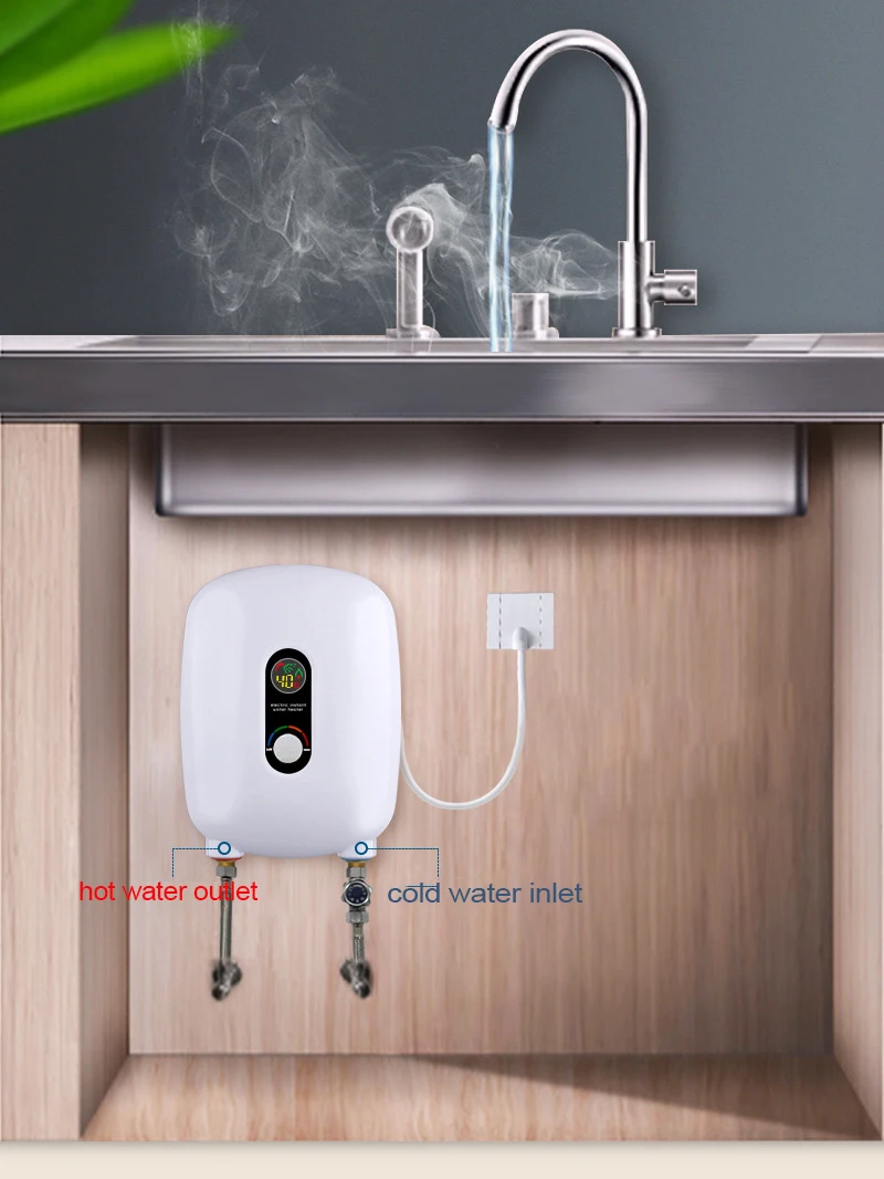 6500W Momentane Elektrische Wasser Heizung Digitale Temperatur Control Instant Tankless Wasser Heizung Dusche Fluss Wasser Erhitzt