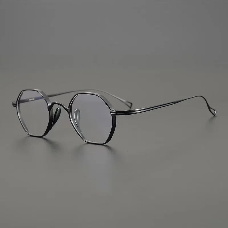 Japanese Handmade Light Lennon Small Hexagon Titanium Glasses Frame Men Retro Eyeglasses Myopia Reading Gafas Oculos De