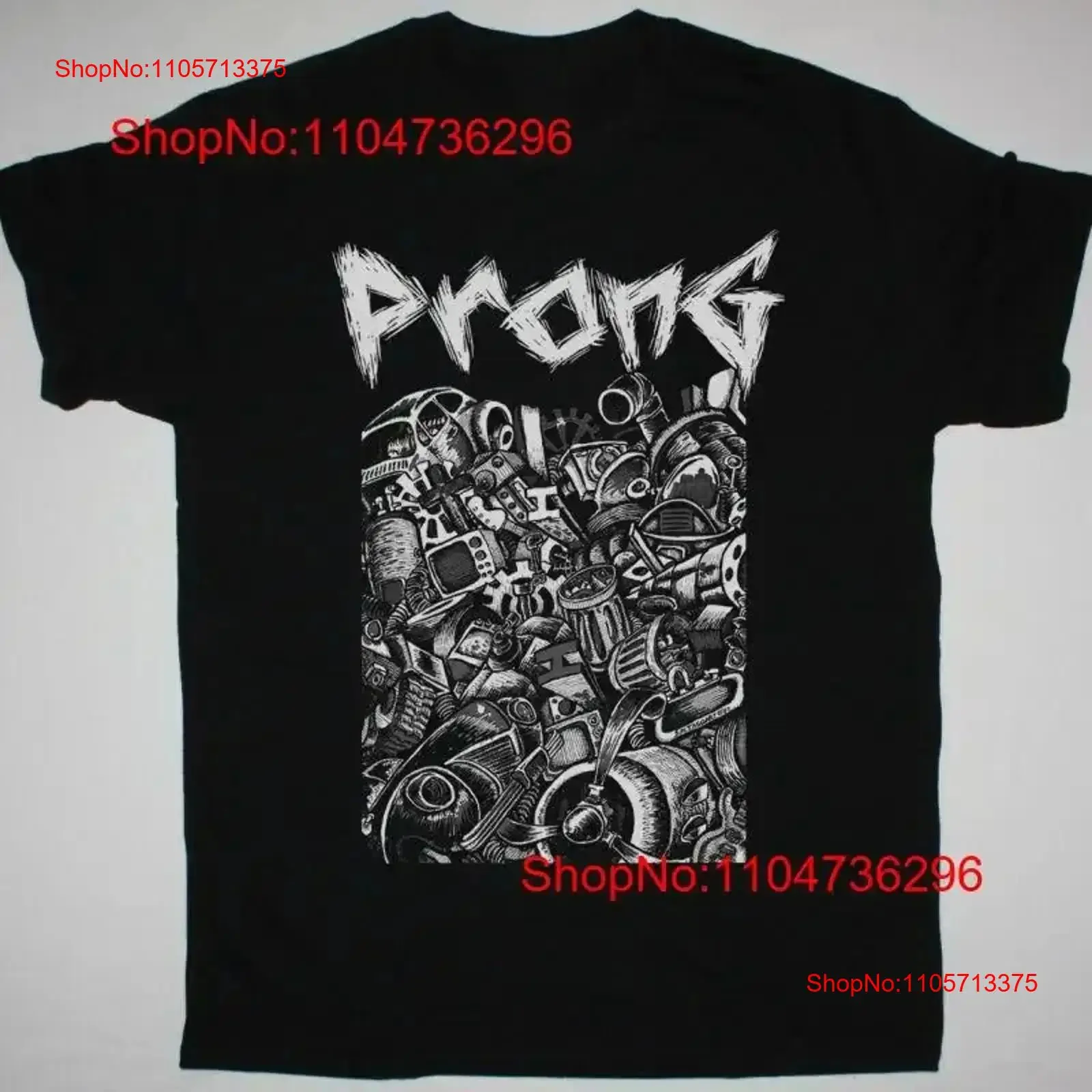 VTG Prong band Men T shirt Black Cotton All Sizes S to 5XL UT115 vintage Washed streetwear designer clothes Slightly Stylish