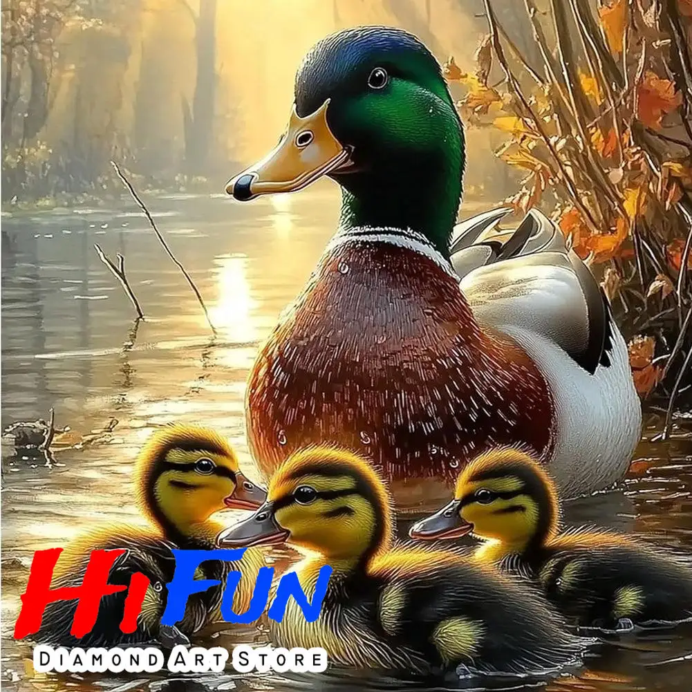 

Diy Mallard Ducks Diamond Painting Cross Stitch Embroidery Marshland Wildlife Full Round/Square Rhinestones Lake House Decor