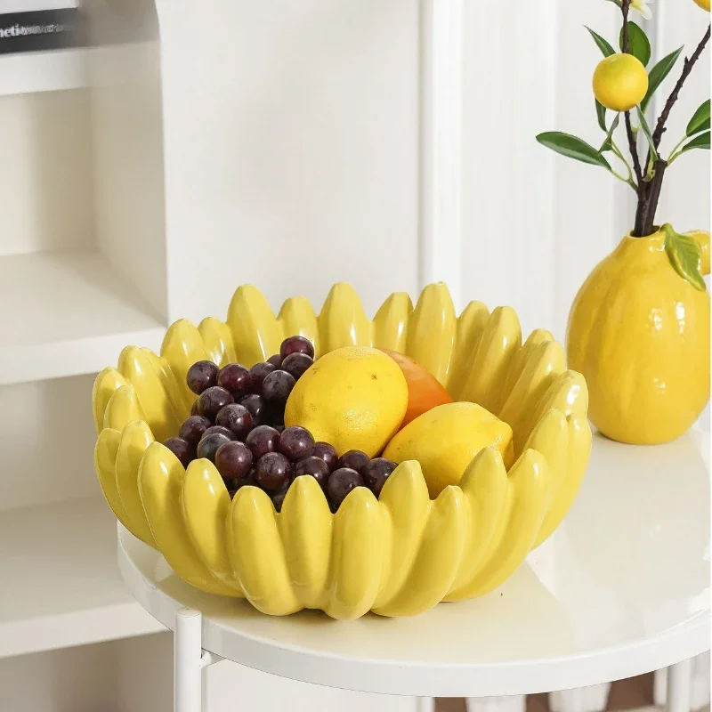 

Household Banana Shaped Ceramic Fruit Tray Snack Plate Key and Miscellaneous Storage Tray At The Entrance Creative Home Storage