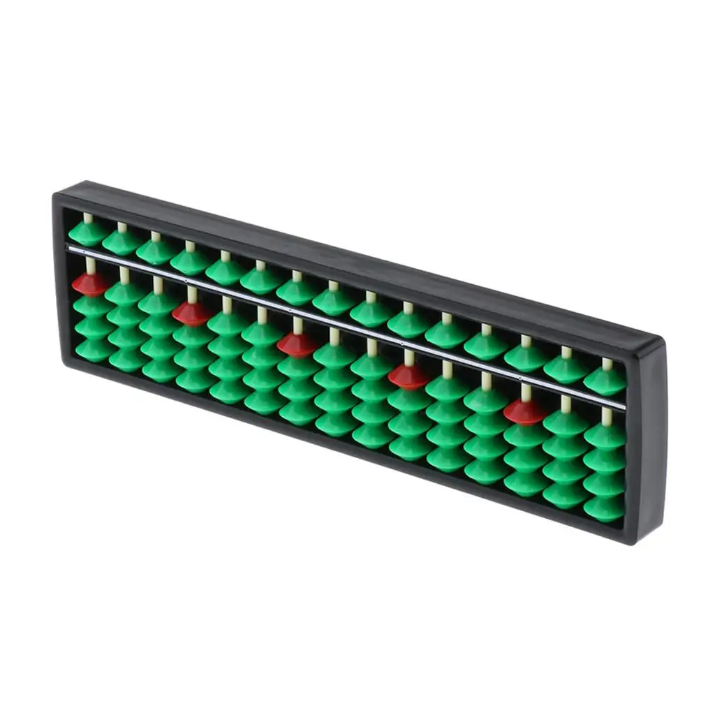 Plastic Chinese Abacus Calculating Tools Counting Frame 15 Digits - 23x6.5x2cm