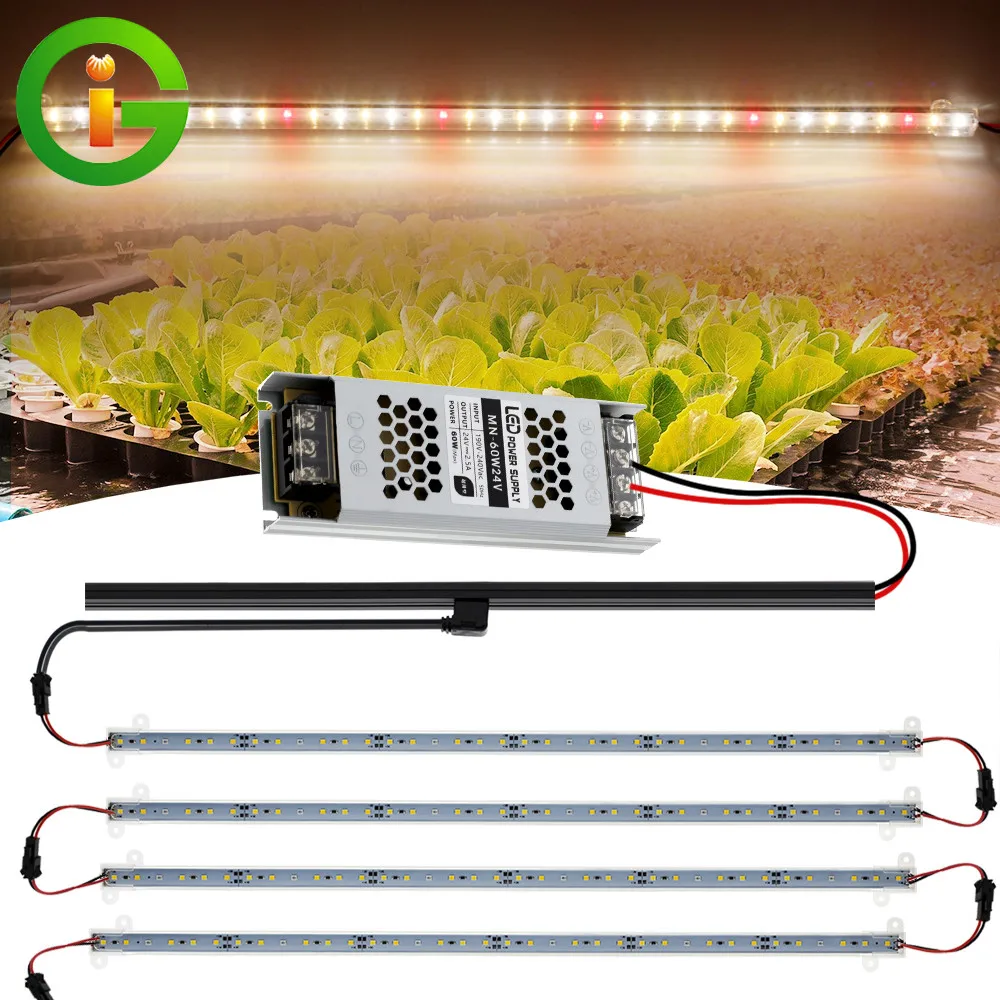 Lampada da coltivazione a LED con binario conduttivo lampada da fito a LED a spettro completo 7W 50cm lampada da Bar a LED per piante da interno piantina di fiori