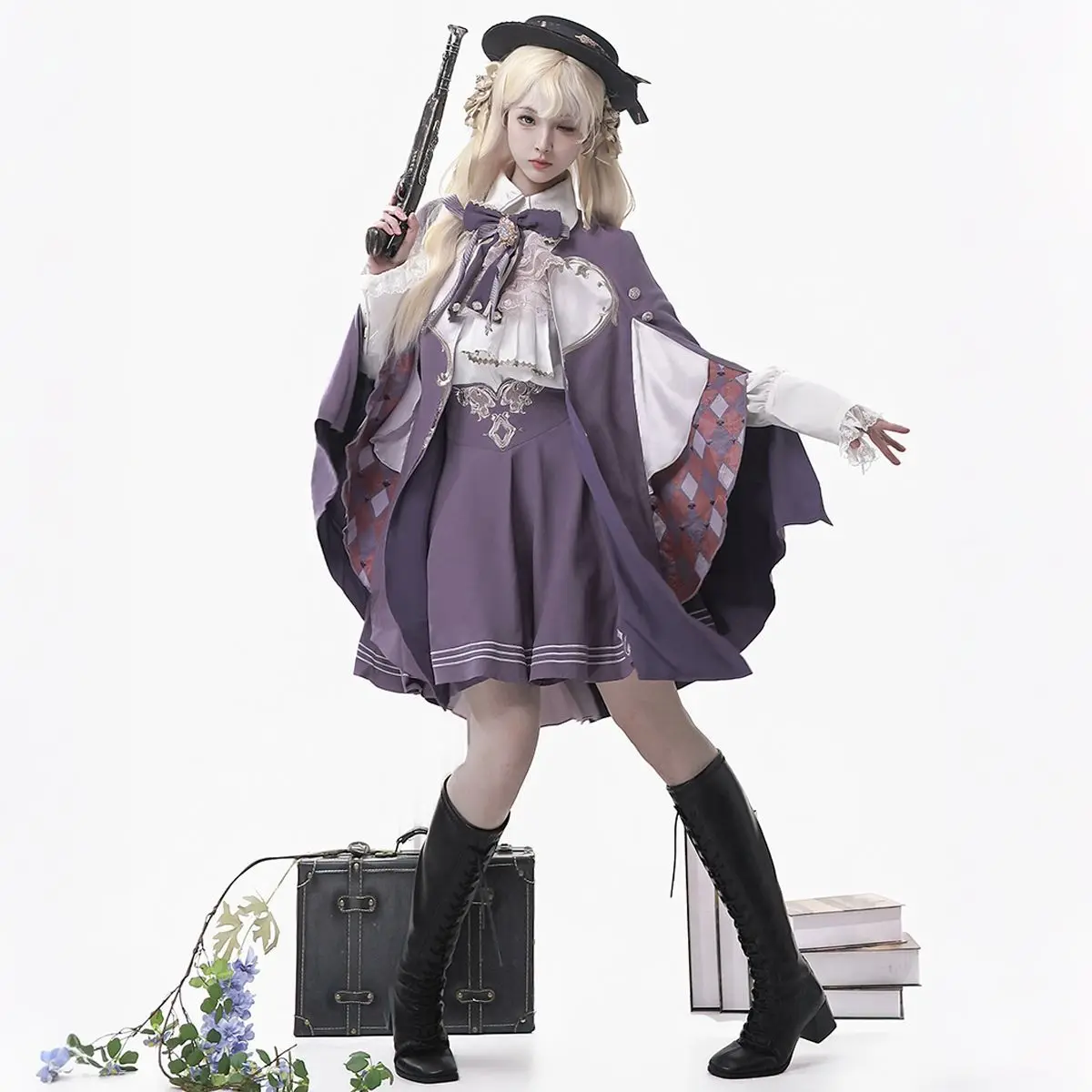 

Japan Carnival Lolita Female Lolita Cape Top And Skirt Suit Daily College Style Spring And Autumn Style