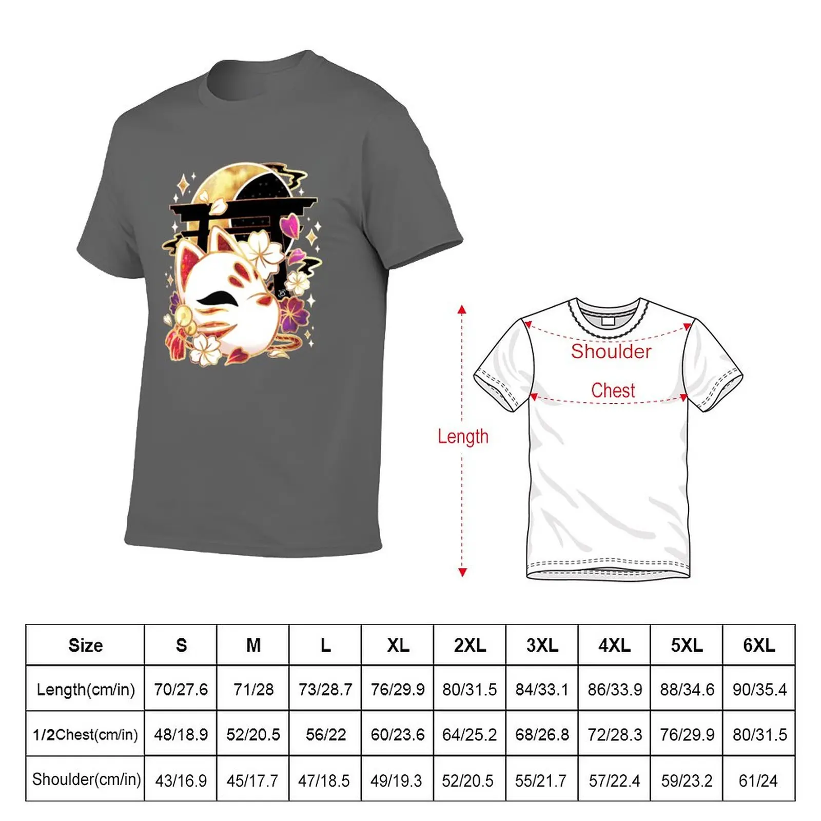 New Starlit Kitsune Mask T-Shirt sweat shirts customized t shirts anime clothes T-shirt men