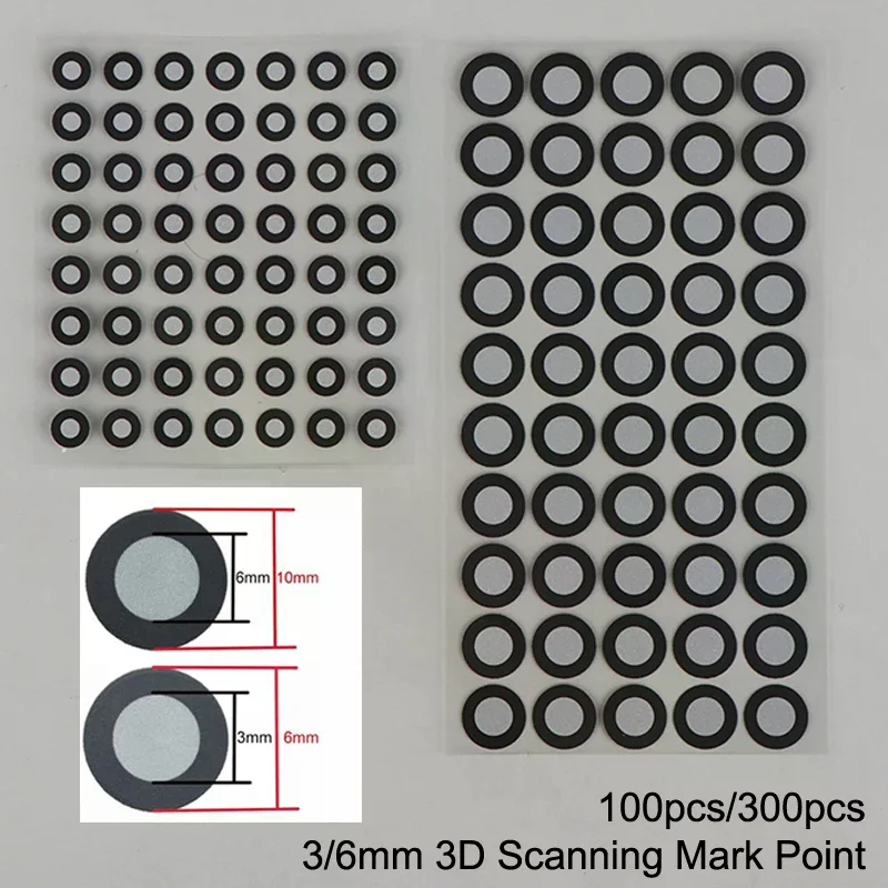

100/300pcs 3x6mm 6x10mm 3D Scanning Mark Point For Creality CR-Scan 3D Scanner Tracking Dot