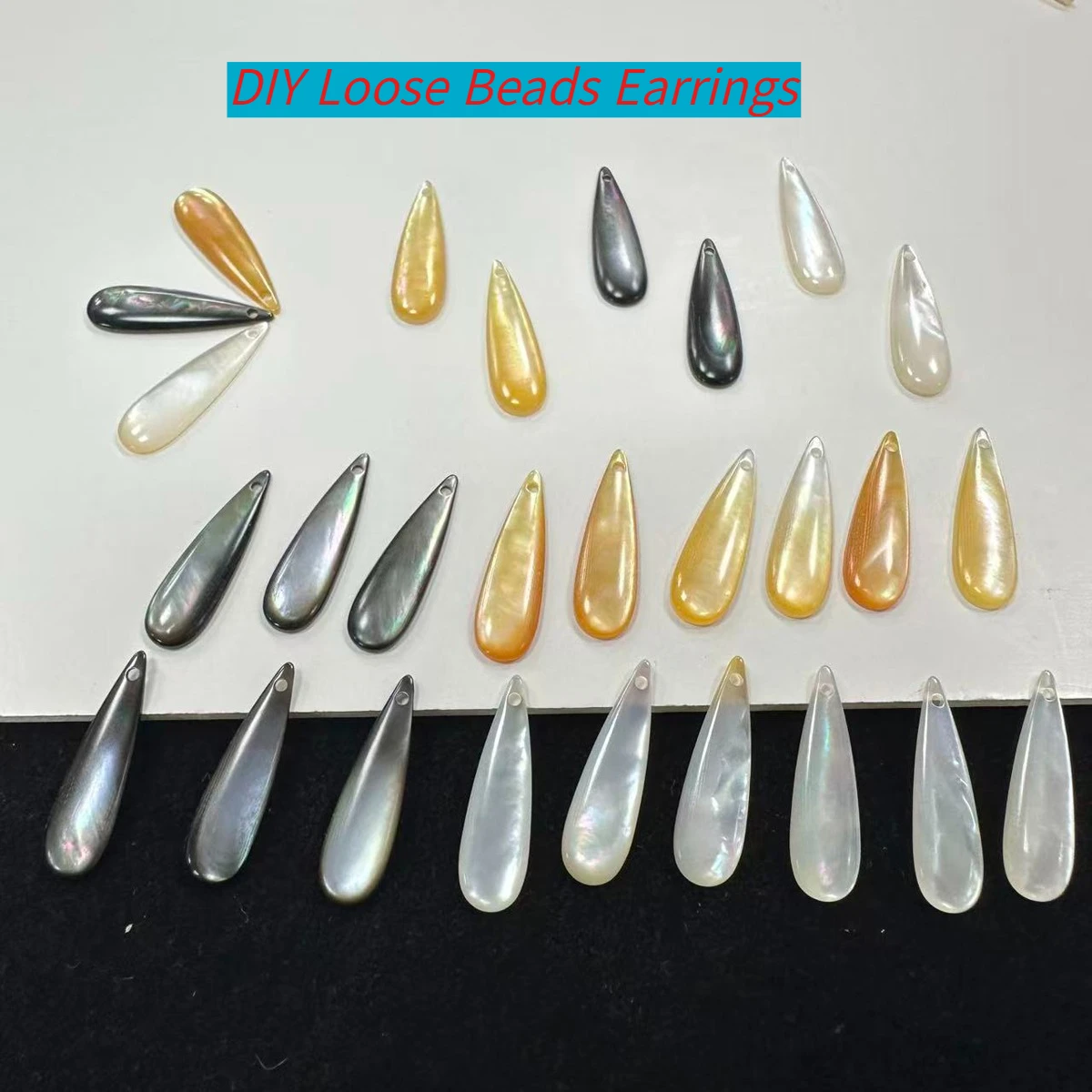4 piezas de colgantes sueltos DIY de concha de nácar, pequeños colgantes para la fabricación de joyas, accesorios para pendientes, collares y borlas.