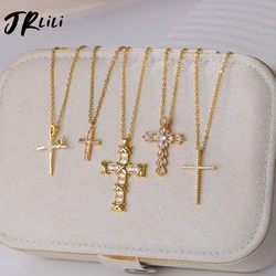 Goth Cross Jesus collana con ciondolo per donna collana di lusso in acciaio inossidabile Trend coppia gioielli collares mujer