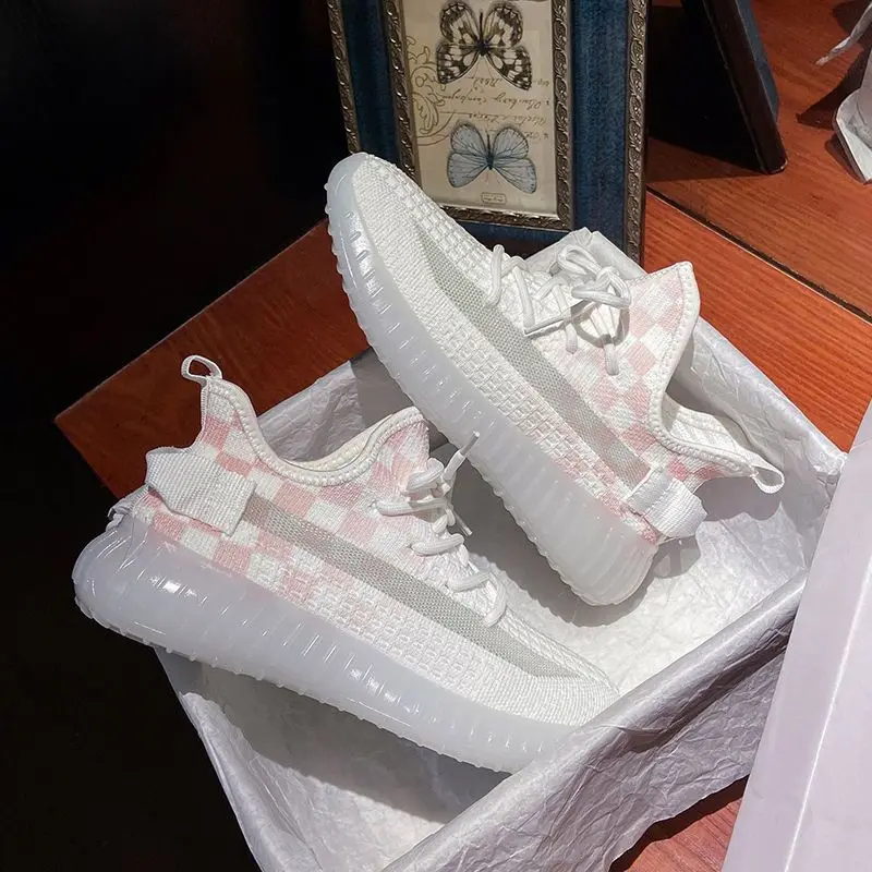 Woman Footwear Gym Mesh Breathable Lace Up Running Shoes For Women Summer 2024 Spring Urban New Korean Style Offer Original 39
