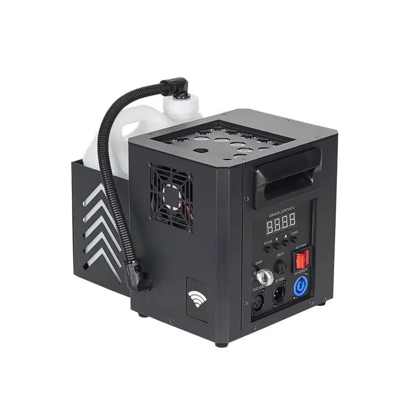 LSYNO 2000W Vertical Fog Machine Remote Control 15LED Smoke Machine Disco Stage Lighting Spray For Wedding Club DJ Show