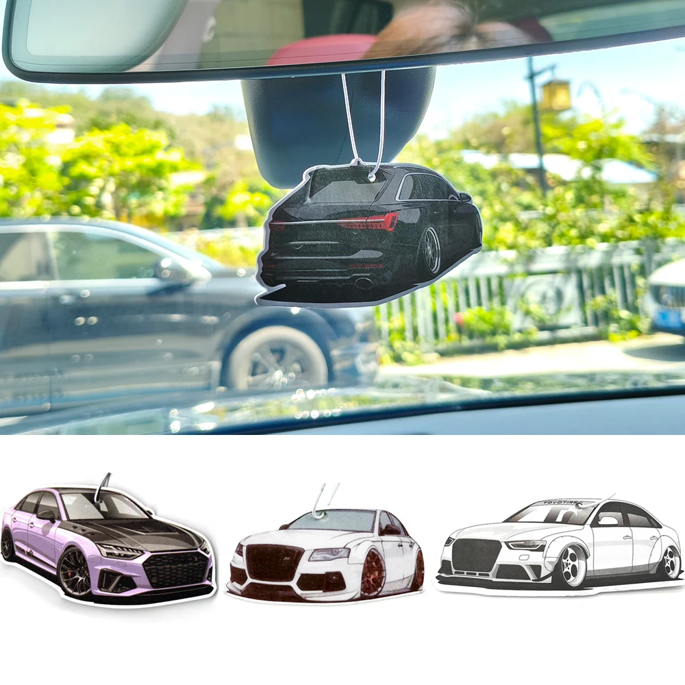 Ambientador para coche, perfume colgante para espejo retrovisor, aromatizante para Audi A6 Avant S4 S6, accesorios JDM de papel sólido