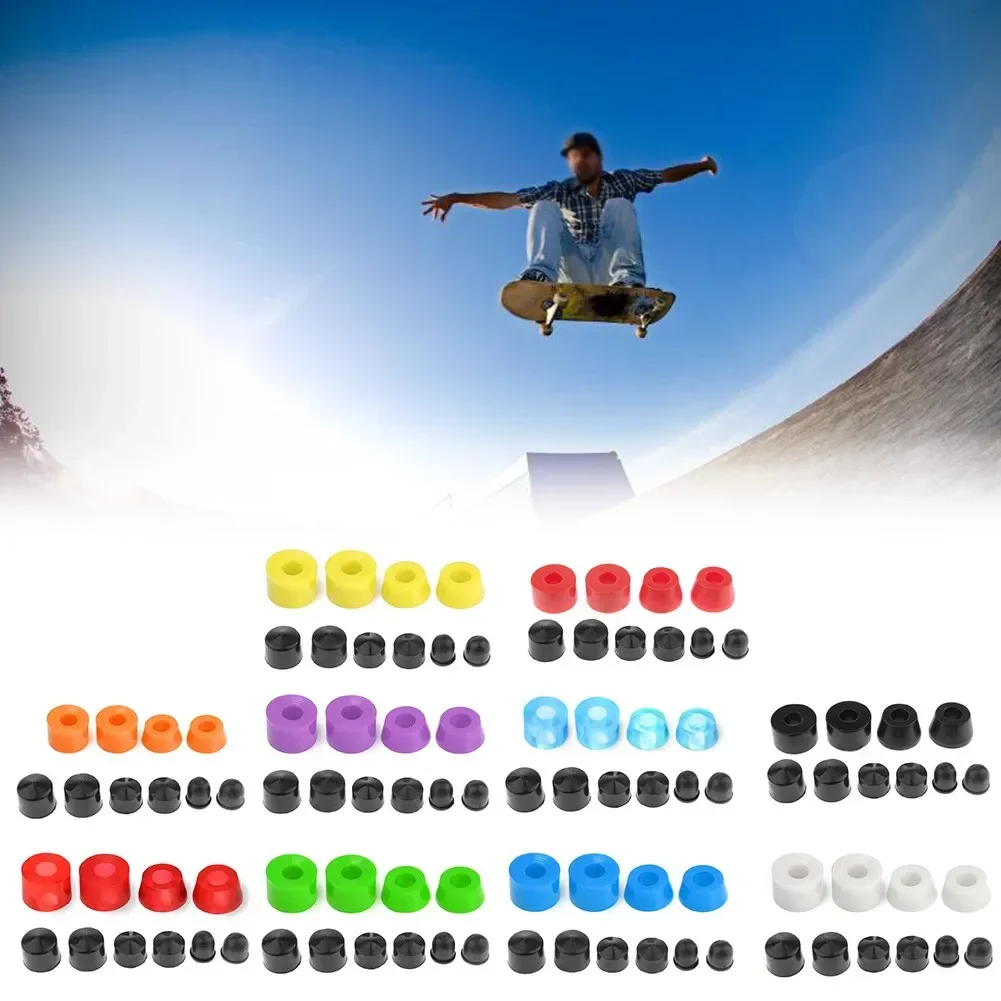 10Pcs Skateboard Truck Bushings Longboard PU Shock Absorber Bushings Washers Pivot Cups Outdoor Scooter Skateboard Accessories