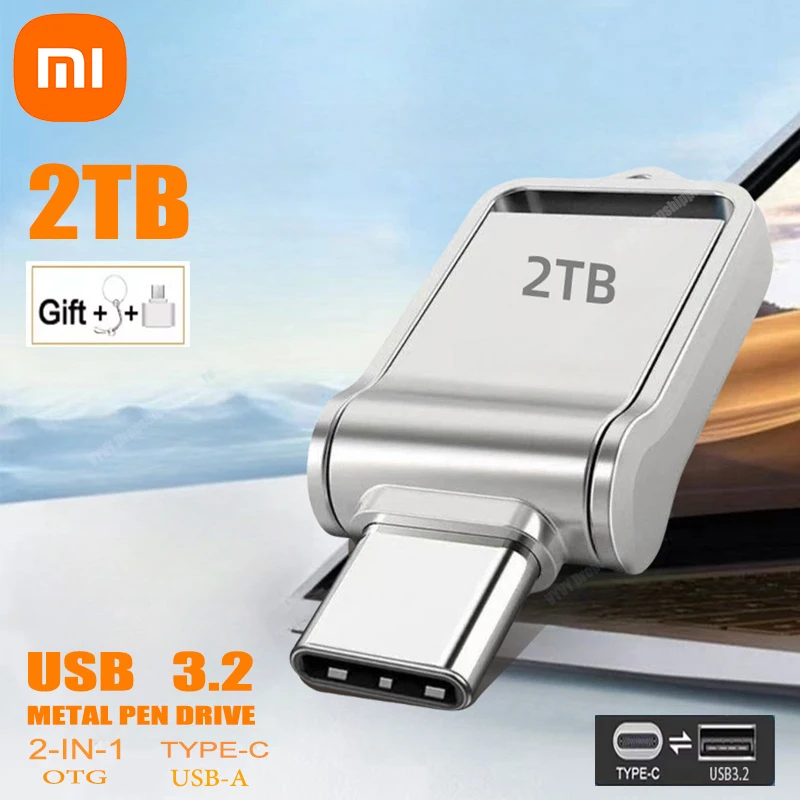 Xiaomi 2TB USB 3.2 Flash Drive High Speed USB 1TB 512GB Type-C Interface Dual-Use Flash Memory Stick For Mobile Phone Computer ﻿